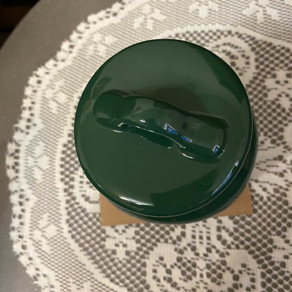 Rae Dunn Lucky Dog canister green with gold letters. - Picture 5 of 7